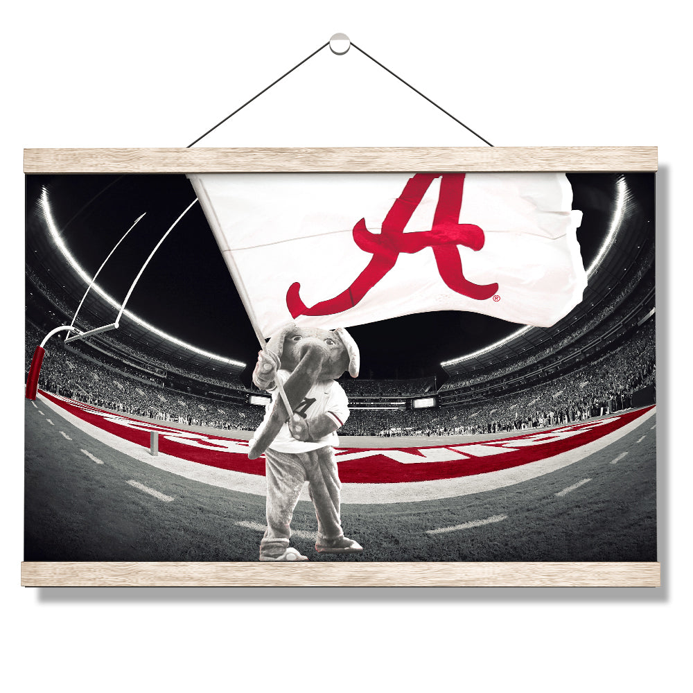 Alabama Crimson Tide - Big Al's Alabama Flag - College Wall Art #Canvas
