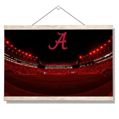 Alabama Crimson Tide - Alabama Crimson Lights - College Wall Art #Hanging Canvas