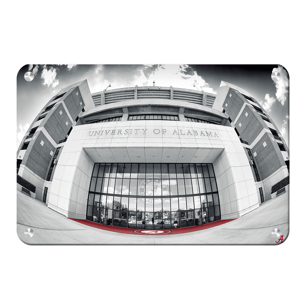 Alabama Crimson Tide - Bryant Denny Main Entrance B&W - College Wall Art #Canvas