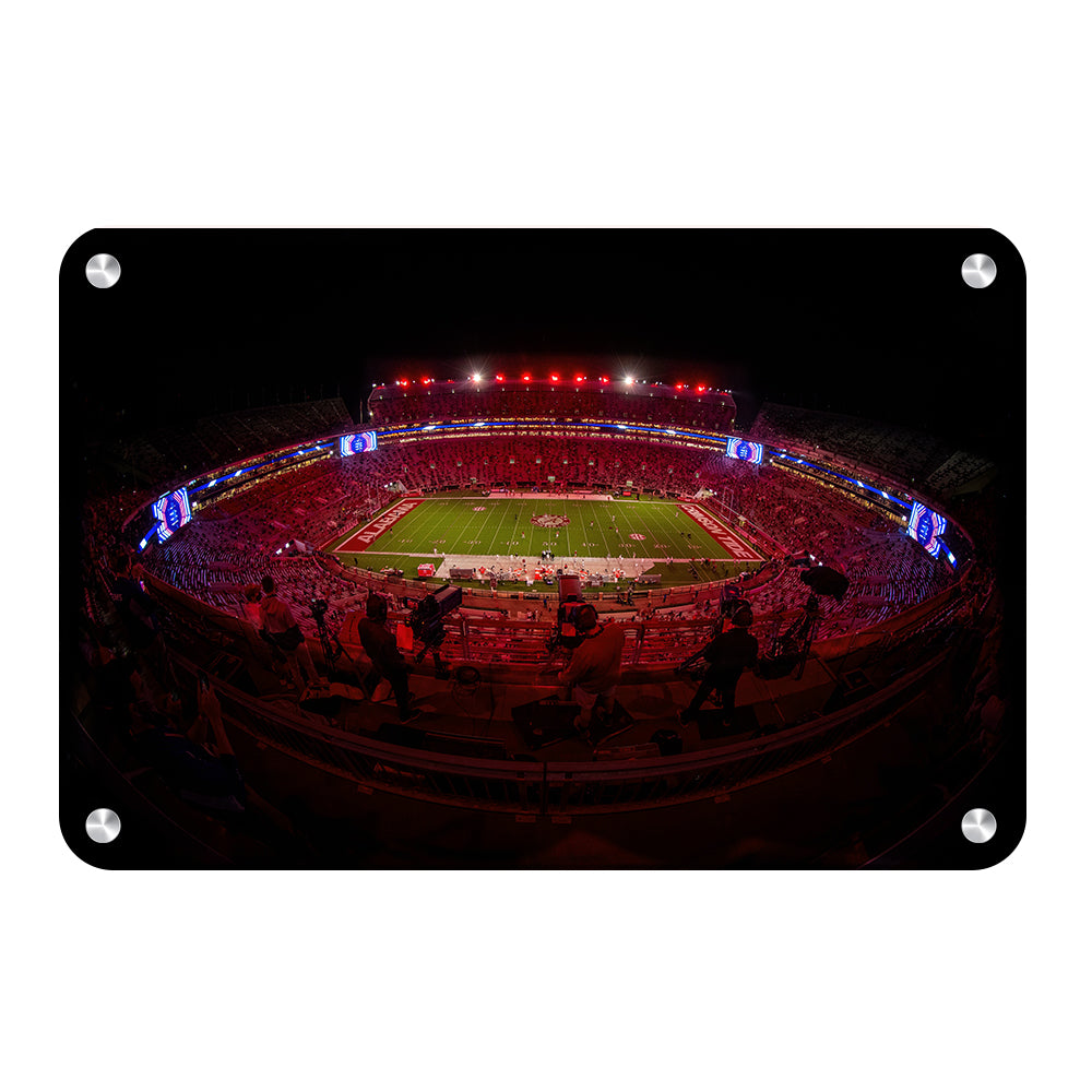 Alabama Crimson Tide - Crimson Lights Fish Eye - College Wall Art #Canvas