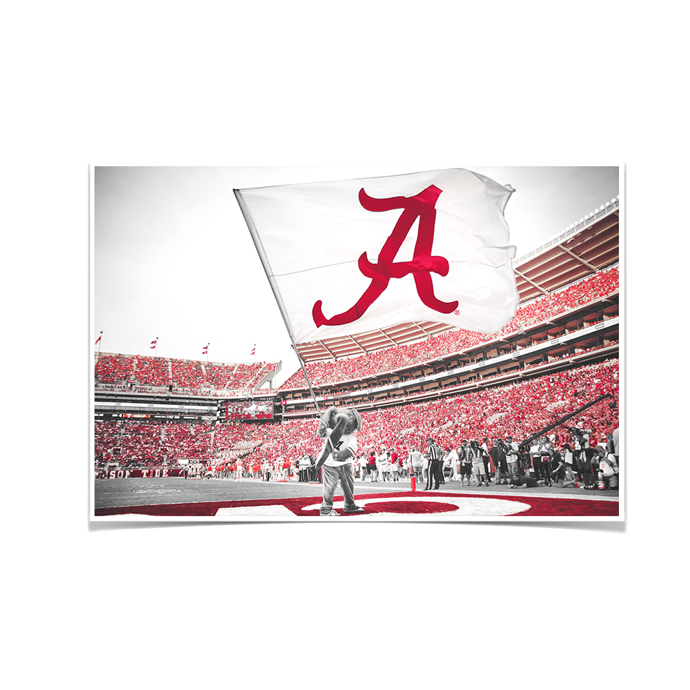 Alabama Crimson Tide - Big Al Flag - College Wall Art #Canvas