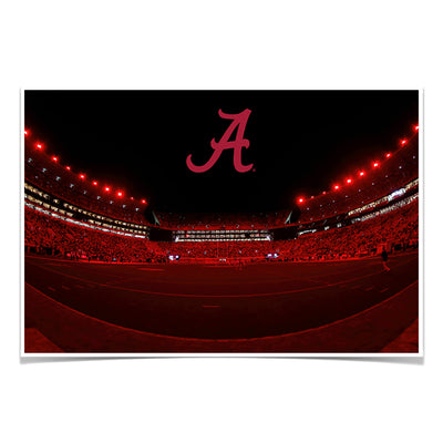 Alabama Crimson Tide - Alabama Crimson Lights - College Wall Art #Poster