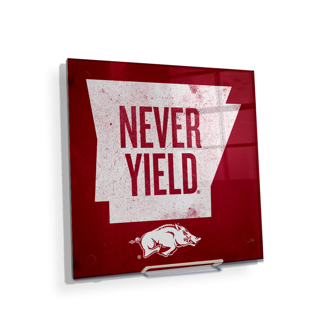 Arkansas Razorbacks - Arkansas Never Yield State - College Wall  Art #Canvas