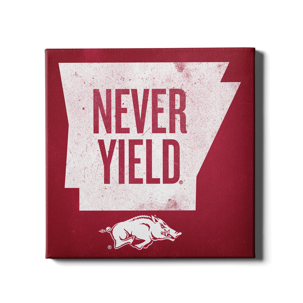 Arkansas Razorbacks - Arkansas Never Yield State - College Wall  Art #Canvas