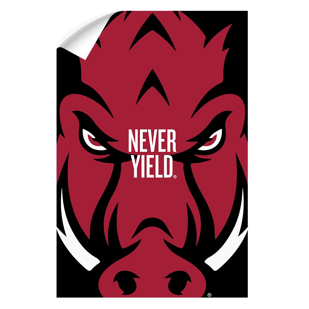 Arkansas Razorbacks - Arkansas Razorback Never Yield - College Wall Art #Canvas