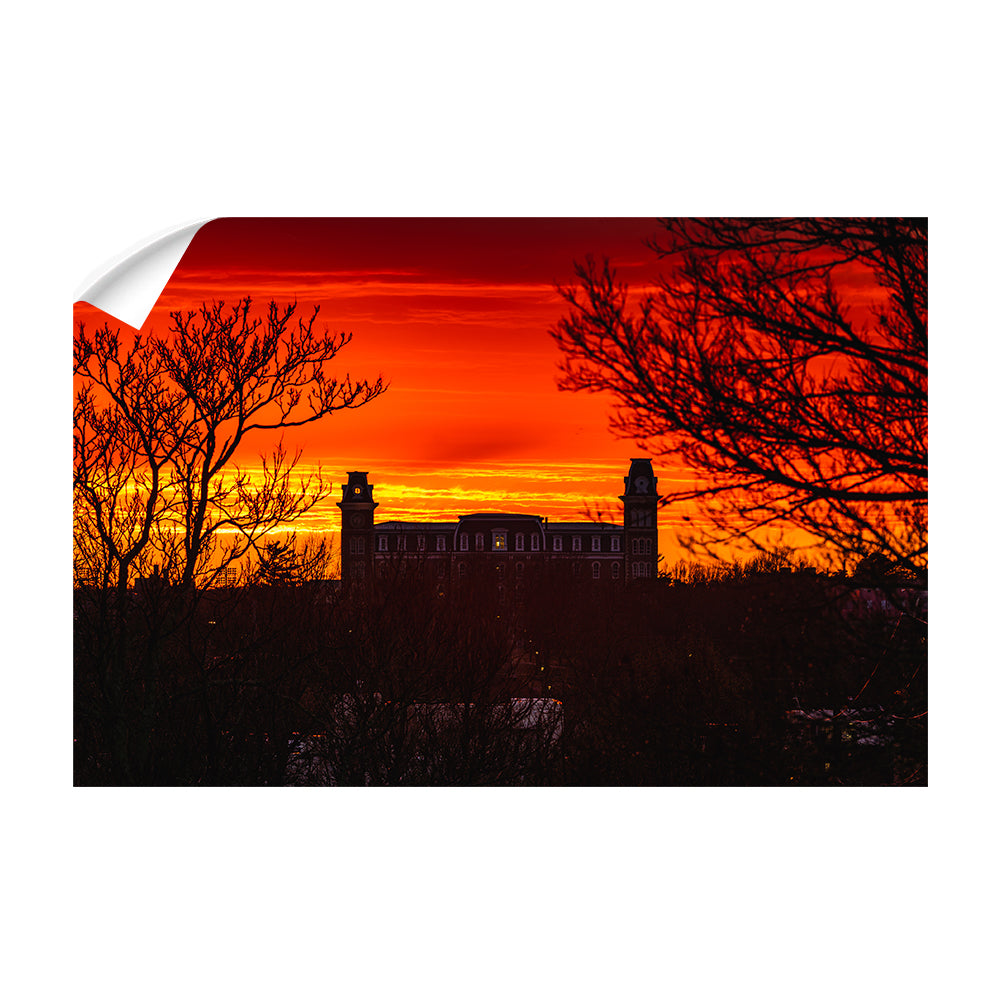 Arkansas Razorbacks - Main Stor Old Main Stormy Sunset - College Wall Art #Canvas