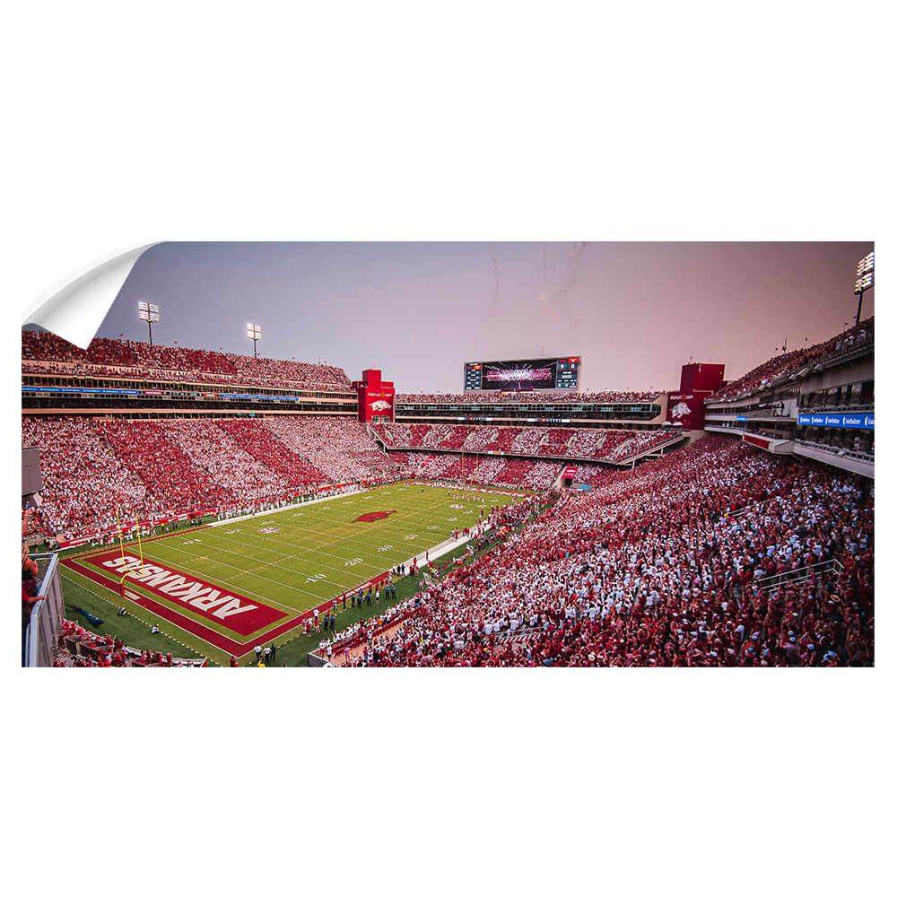 Arkansas Razorbacks - Touchdown Arkansas Stripe Out Panoramic - College Wall Art #Canvas