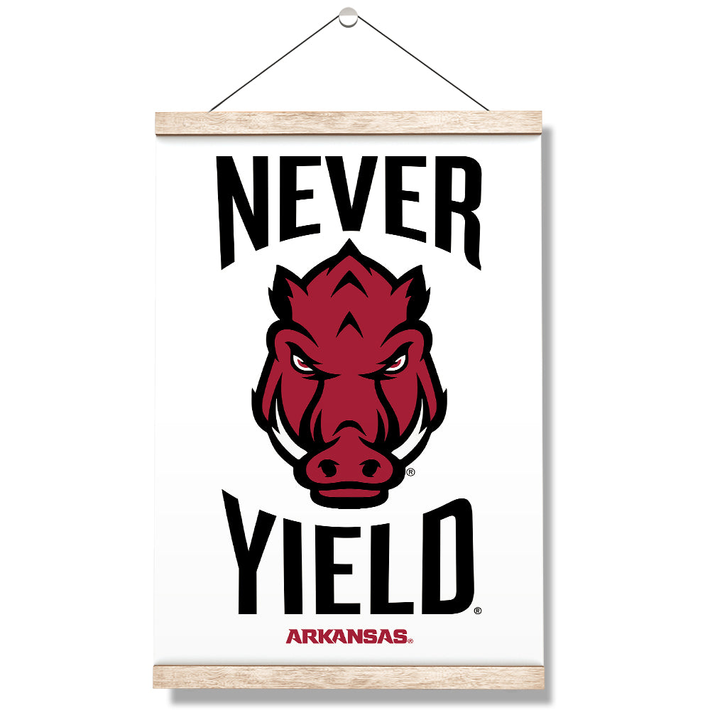 Arkansas Razorbacks - Arkansas Never Yield - College Wall Art #Canvas