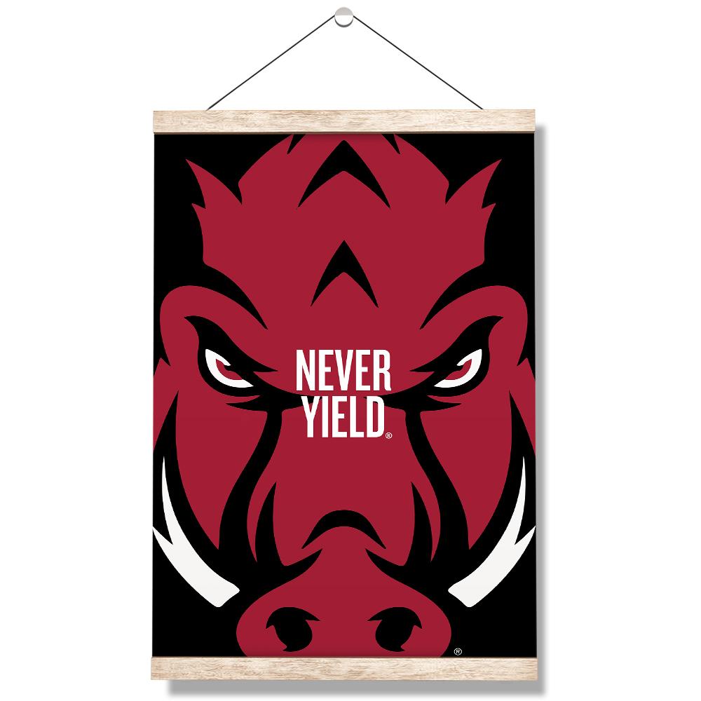 Arkansas Razorbacks - Arkansas Razorback Never Yield - College Wall Art #Canvas
