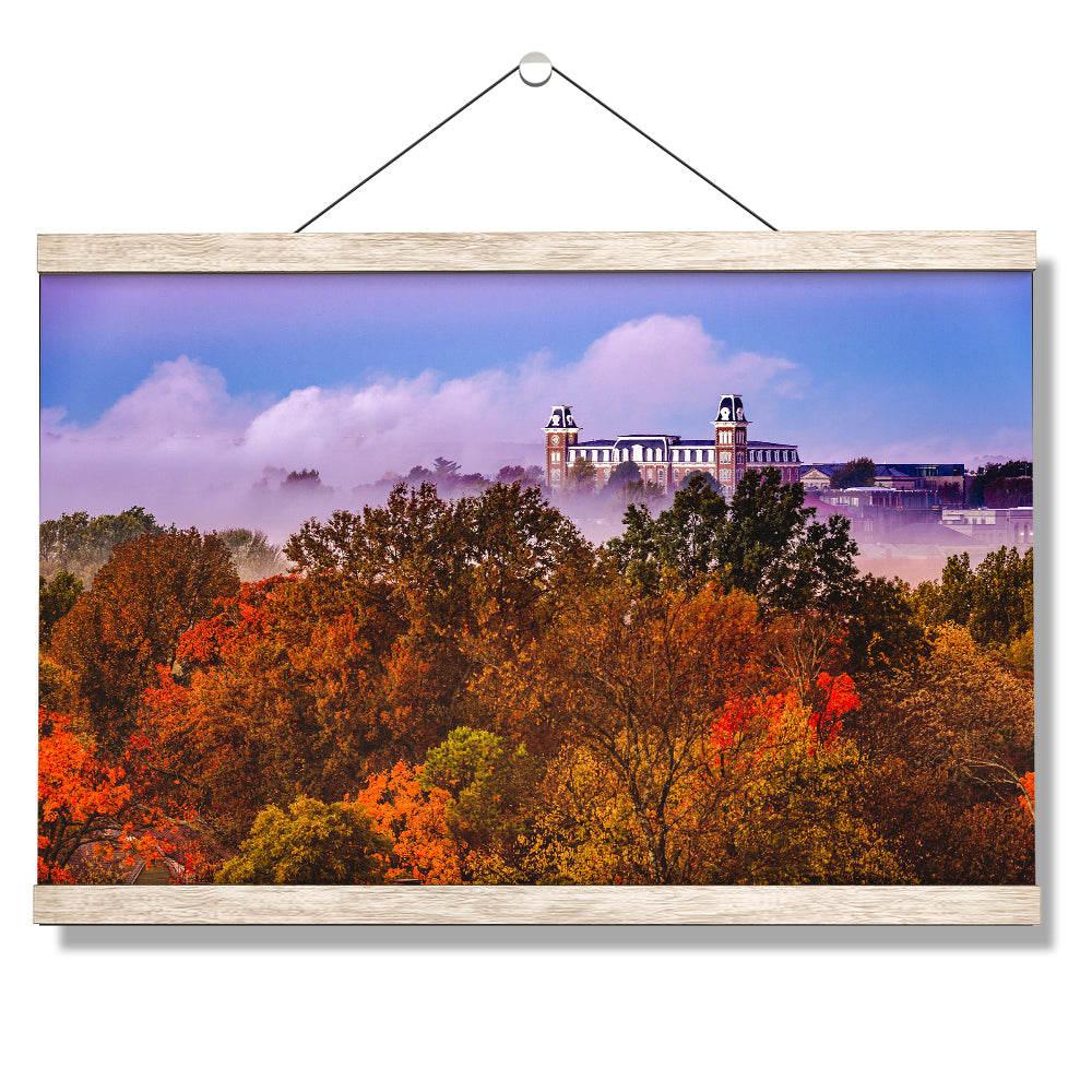 Arkansas Razorbacks - Foggy Foliage - College Wall Art #Canvas