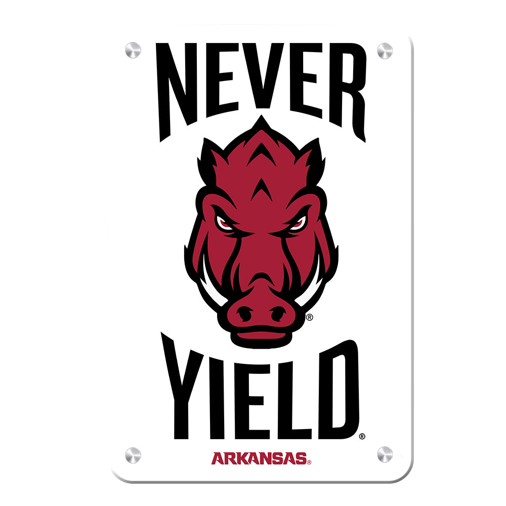Arkansas Razorbacks - Arkansas Never Yield - College Wall Art #Canvas