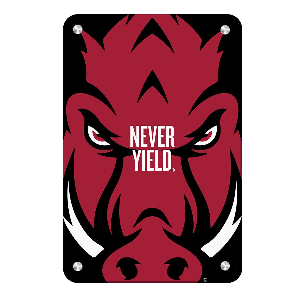 Arkansas Razorbacks - Arkansas Razorback Never Yield - College Wall Art #Canvas