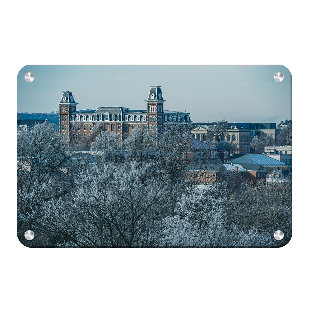 Arkansas Razorbacks - Old Main Frost - College Wall Art #Canvas