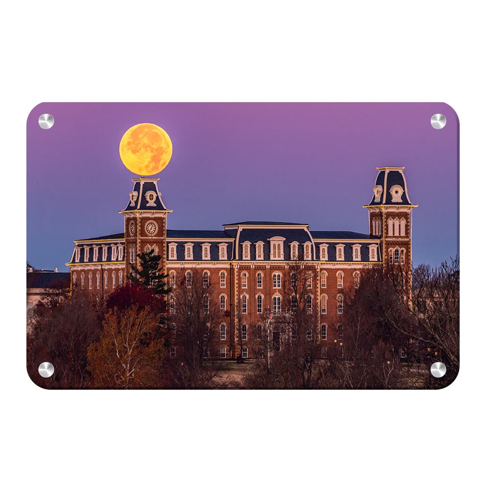 Arkansas Razorbacks - Moon Over Old Main - College Wall Art #Canvas
