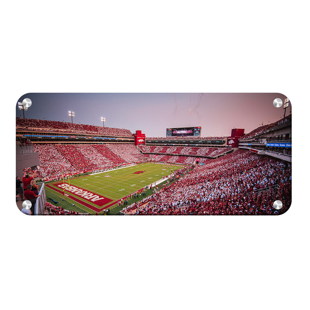 Arkansas Razorbacks - Touchdown Arkansas Stripe Out Panoramic - College Wall Art #Canvas