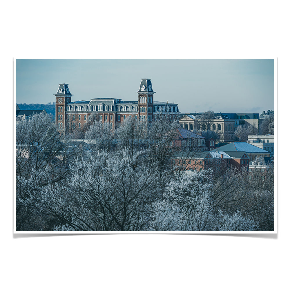 Arkansas Razorbacks - Old Main Frost - College Wall Art #Canvas