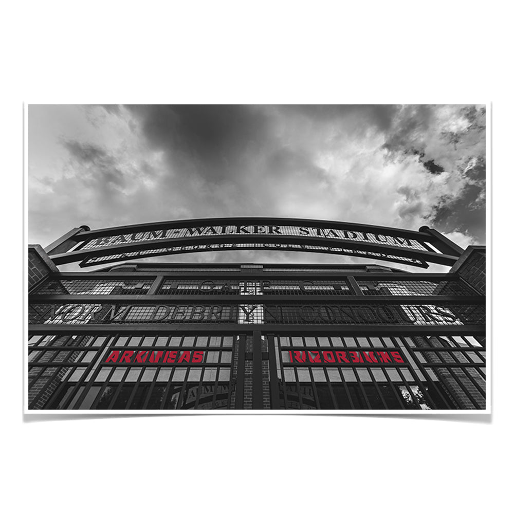Arkansas Razorbacks - Snowy Old Main - College Wall Art #Canvas