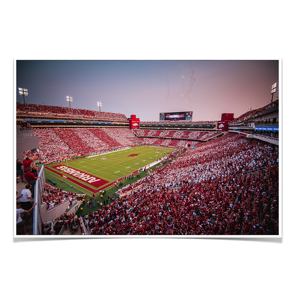 Arkansas Razorbacks - Touchdown Arkansas Stripe Out - College Wall Art #Canvas