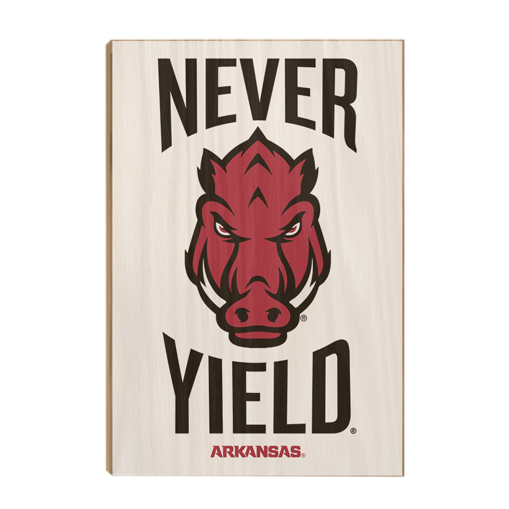 Arkansas Razorbacks - Arkansas Never Yield - College Wall Art #Canvas