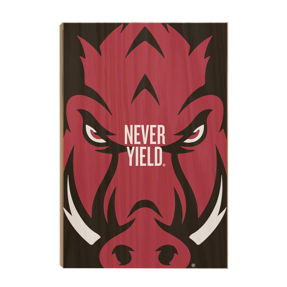 Arkansas Razorbacks - Arkansas Razorback Never Yield - College Wall Art #Canvas