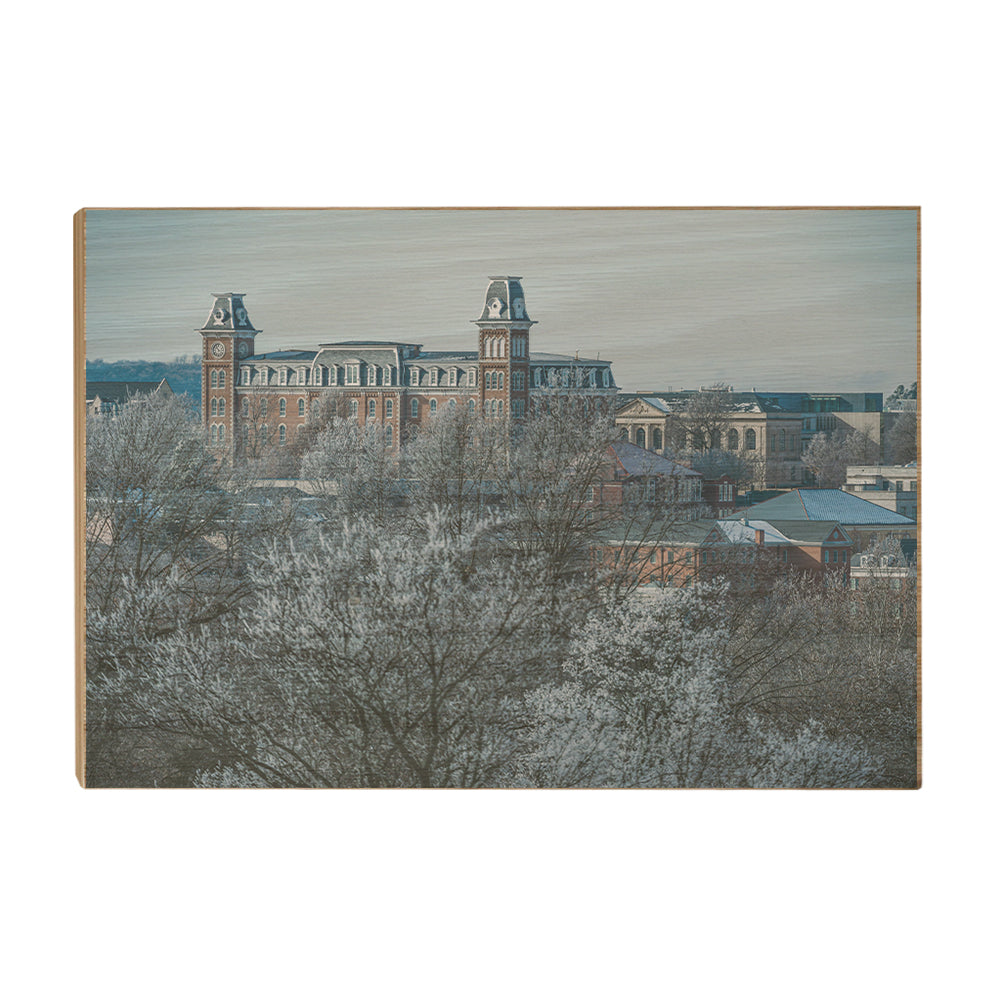 Arkansas Razorbacks - Old Main Frost - College Wall Art #Canvas