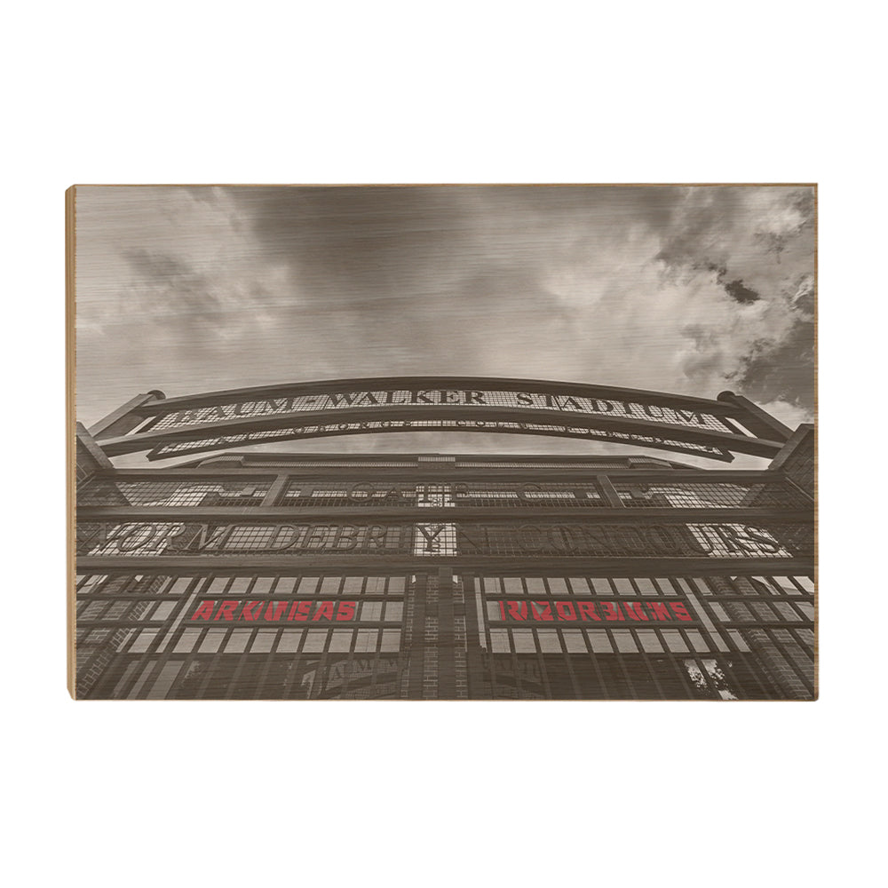Arkansas Razorbacks - Snowy Old Main - College Wall Art #Canvas
