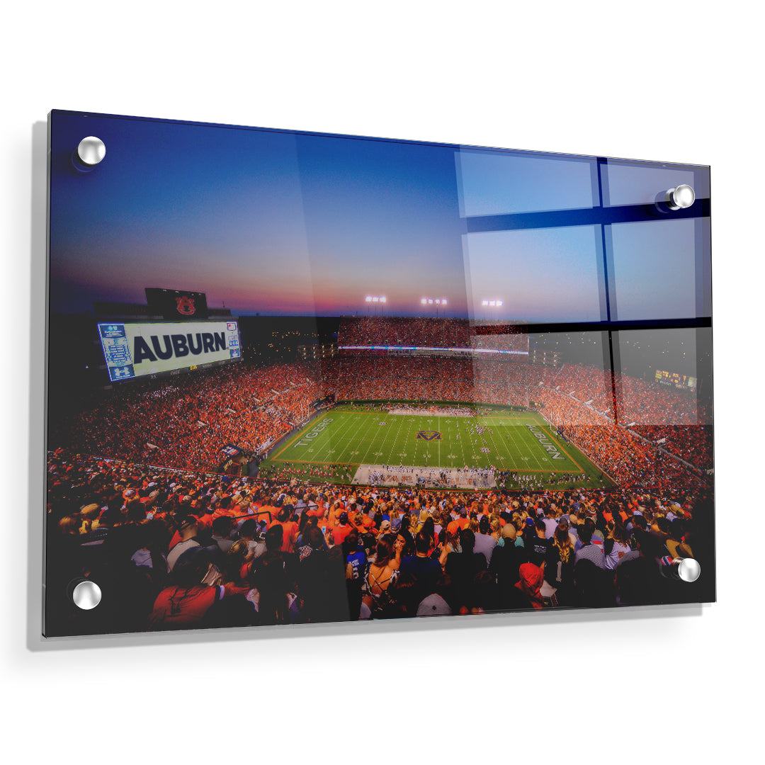 Auburn Tigers - Auburn Sunset over Jordan Hare Stadium - College Wall Art #Canvas