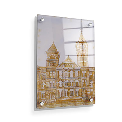 Auburn Tigers - Samford Hall Vintage Sketch - College Wall Art #Acrylic
