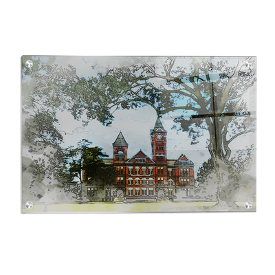 Auburn Tigers - Samford Watercolor -College Wall Art #Acrylic
