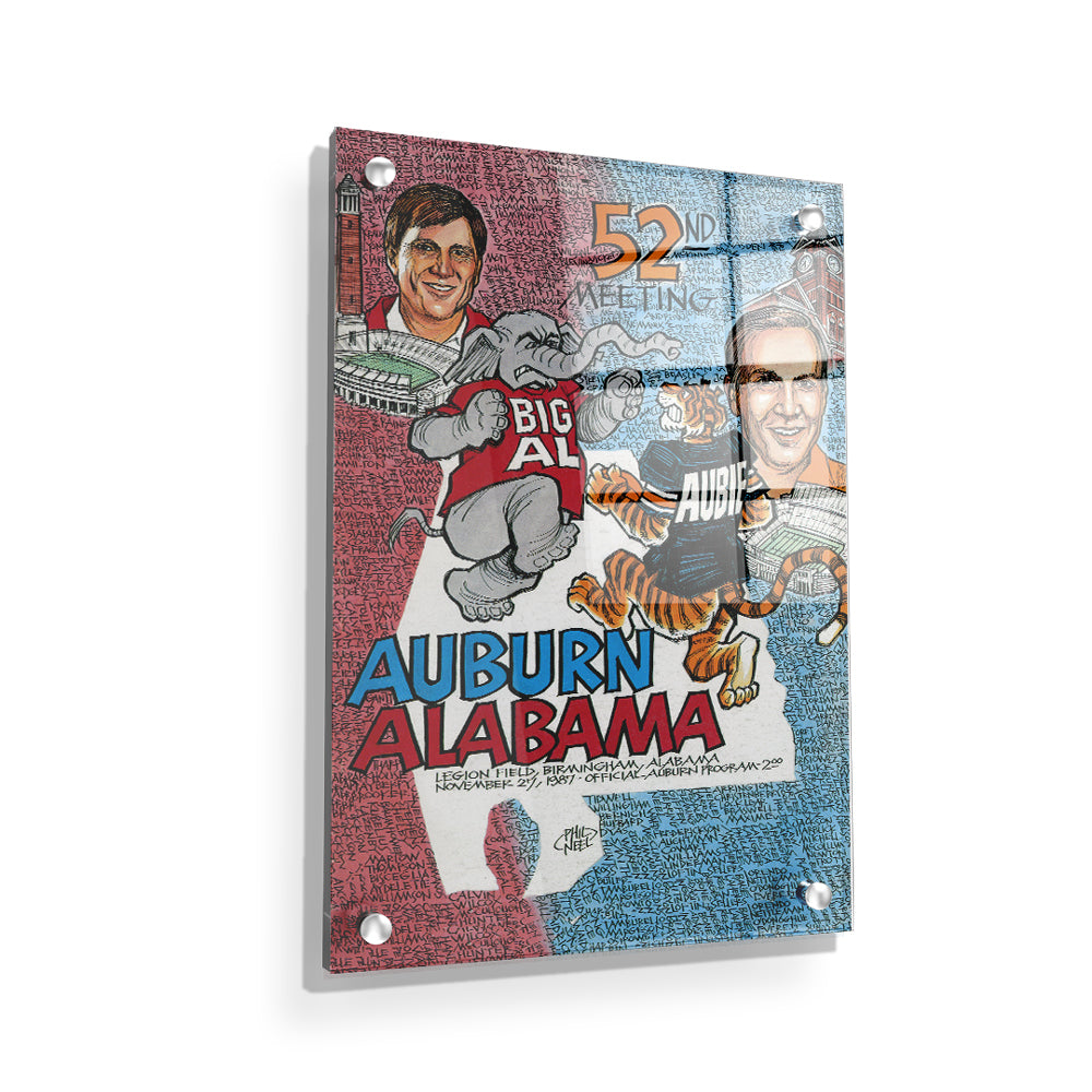 Auburn Tigers - Auburn vs Alabama 52nd Meeting Official Program Cover 11.27.87 - College Wall Art #Canvas