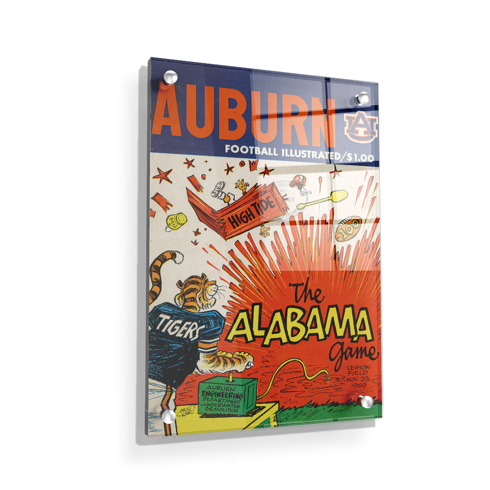 Auburn Tigers - Auburn Football Illustrated The Alabama Game 11.29.69 - College Wall Art #Canvas