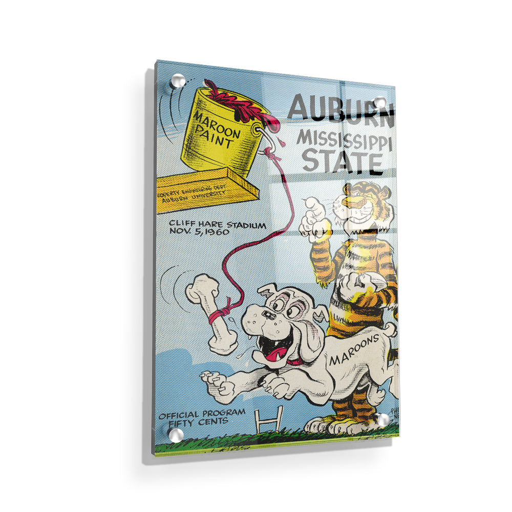Auburn Tigers - Auburn vs Mississippi State Official Program Cover 11.5.60 - College Wall  Art #Canvas