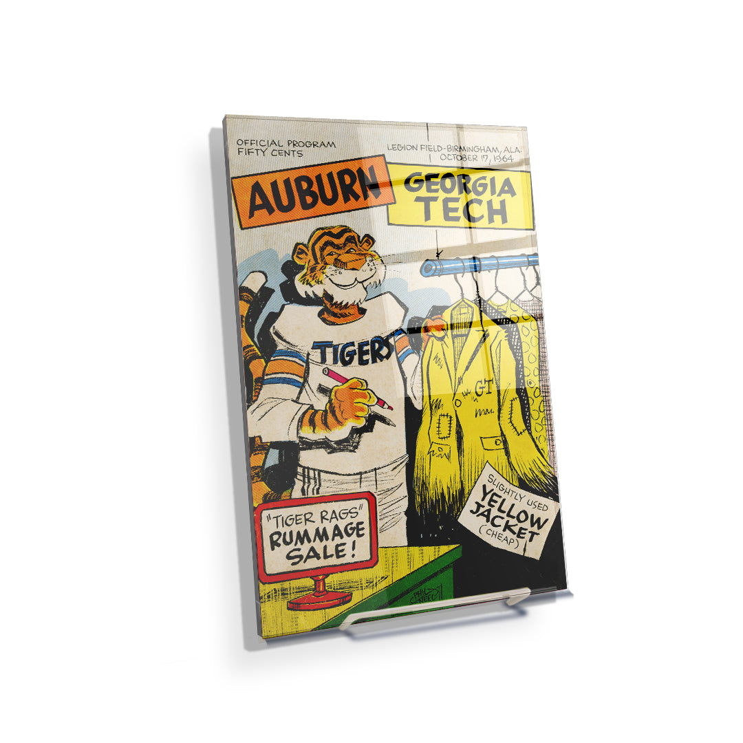 Auburn Tigers - Vintage Tiger Rags Rummage Sale - College Wall Art #Acrylic Mini