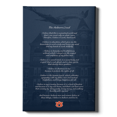 Auburn Tigers - The Auburn Creed over Samford - College Wall Art #Canvas