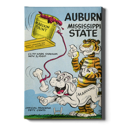 Auburn Tigers - Auburn vs Mississippi State Official Program Cover 11.5.60 - College Wall  Art #Canvas