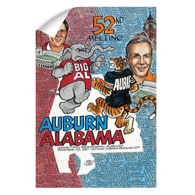 Auburn Tigers - Auburn vs Alabama 52nd Meeting Official Program Cover 11.27.87 - College Wall Art #Wall Decal