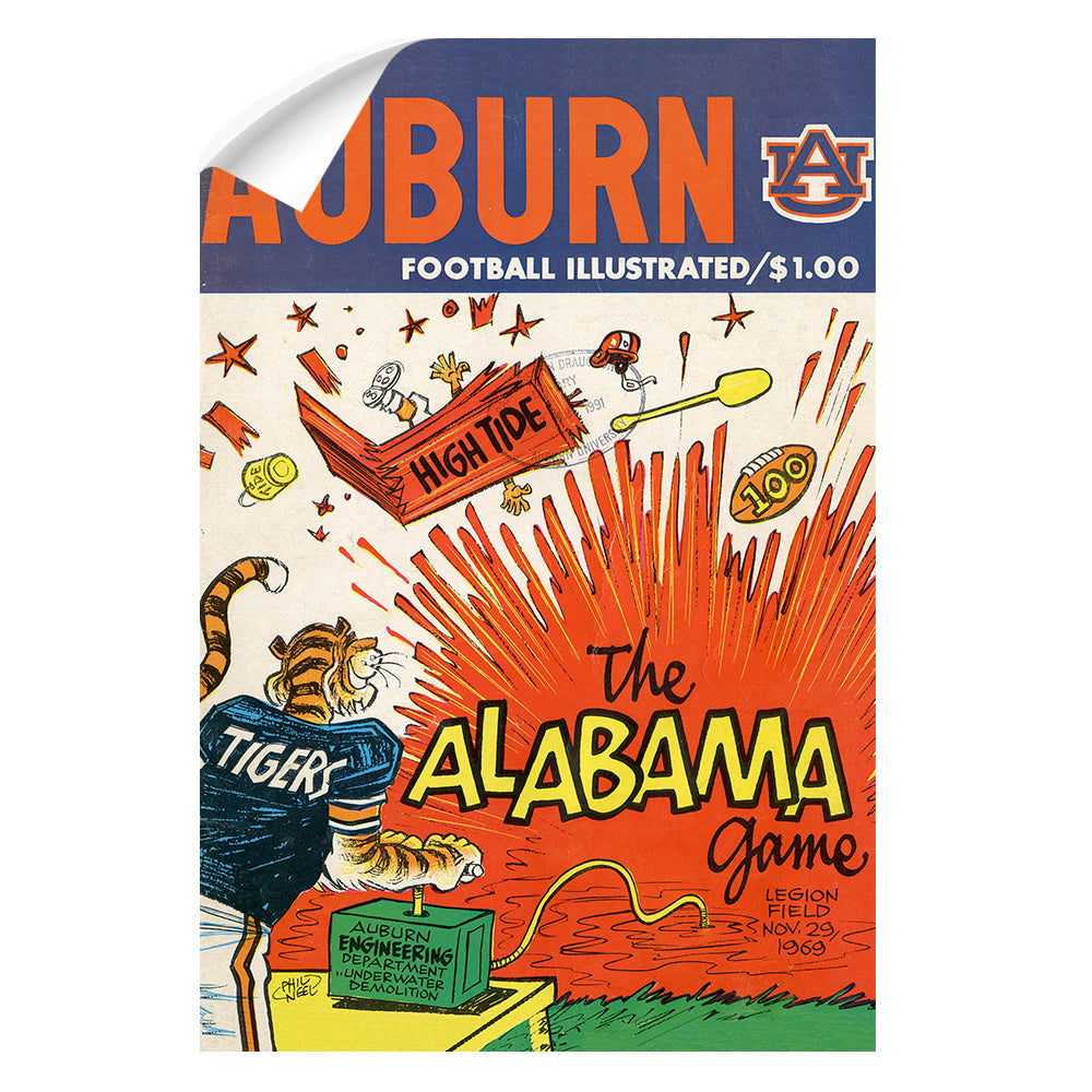 Auburn Tigers - Auburn Football Illustrated The Alabama Game 11.29.69 - College Wall Art #Canvas