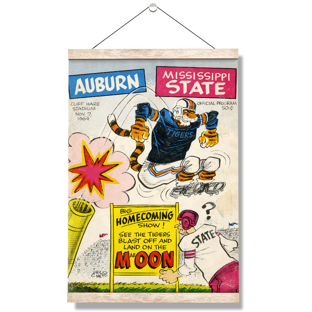 AUBURN TIGERS - Vintage Auburn vs. Mississippi Official Program Cover 11.7.64 - College Wall Art #Canvas