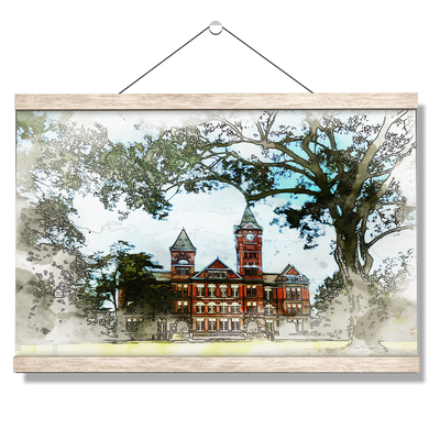 Auburn Tigers - Samford Watercolor -College Wall Art #Hanging Canvas