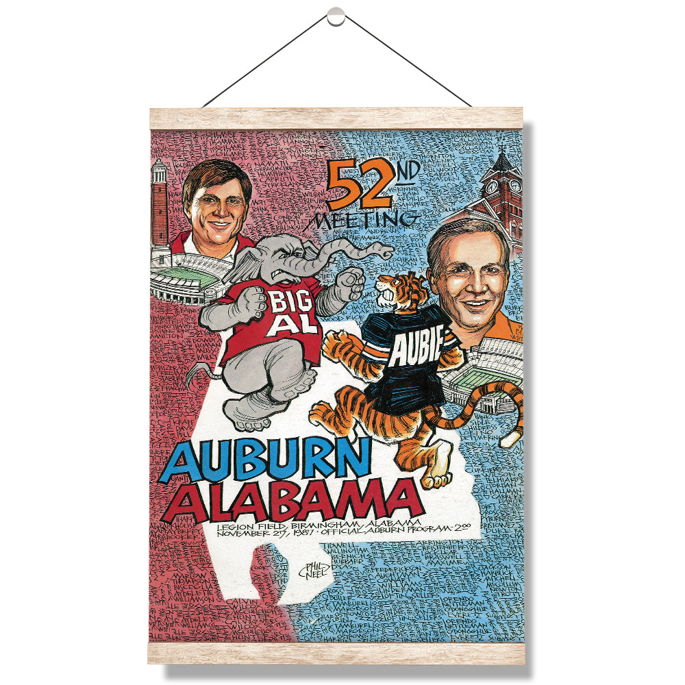 Auburn Tigers - Auburn vs Alabama 52nd Meeting Official Program Cover 11.27.87 - College Wall Art #Canvas