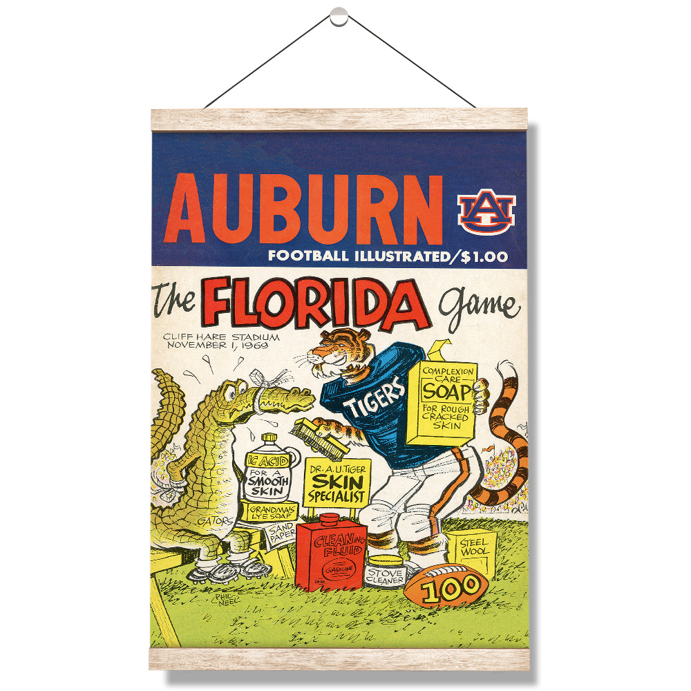 Auburn Tigers - Auburn Football Illustrated the Florida Game 11.1.69 - College Wall Art #Canvas