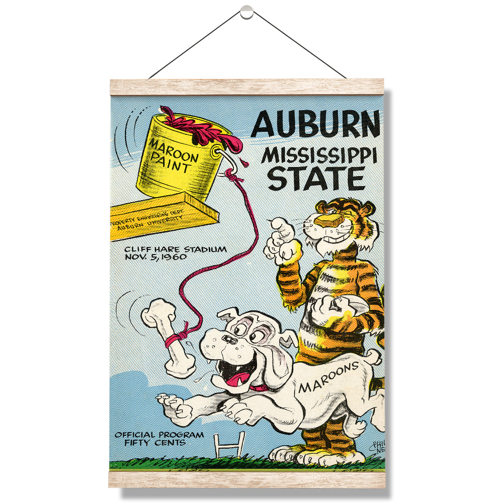 Auburn Tigers - Auburn vs Mississippi State Official Program Cover 11.5.60 - College Wall  Art #Canvas