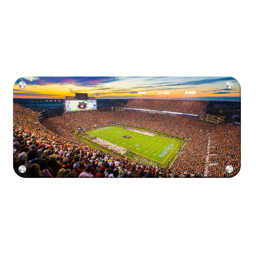 Auburn Tigers - Jordan-Hare Stadium Sunset Panoramic - College Wall Art#Metal