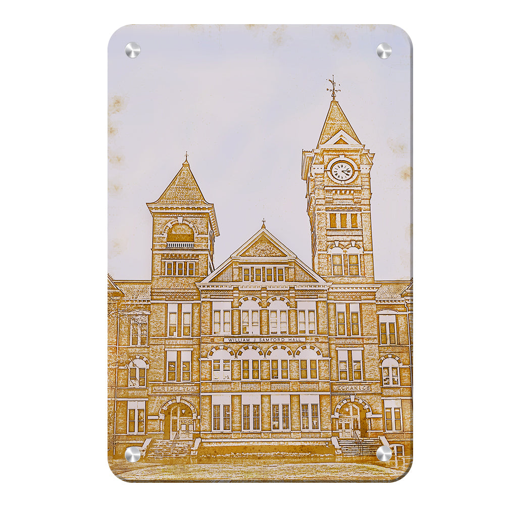 Auburn Tigers - Samford Hall Vintage Sketch - College Wall Art #Canvas