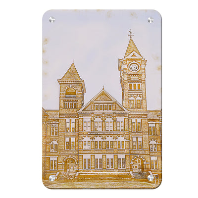Auburn Tigers - Samford Hall Vintage Sketch - College Wall Art #Metal