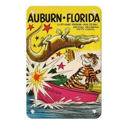 Auburn Tigers - Auburn vs Florida Official Program Cover 11.25.61 - College Wall Art #Metal