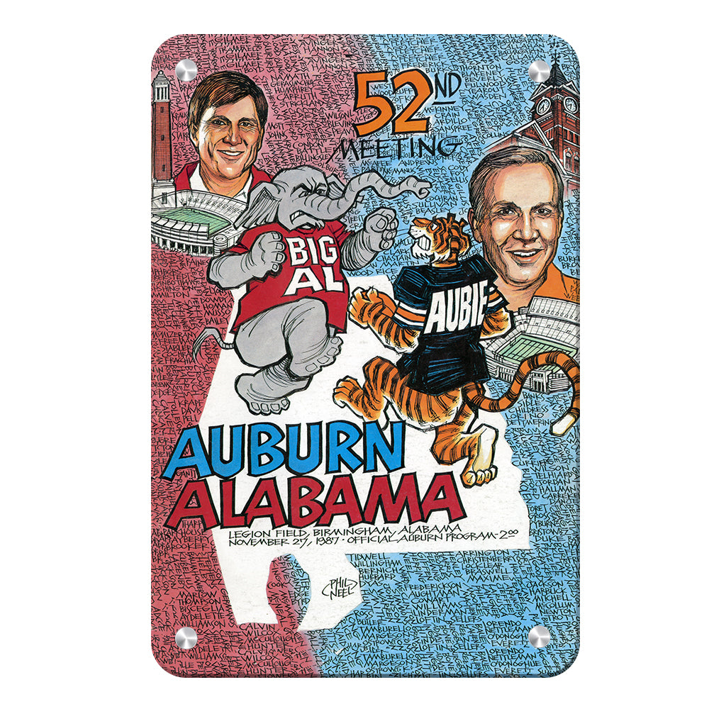 Auburn Tigers - Auburn vs Alabama 52nd Meeting Official Program Cover 11.27.87 - College Wall Art #Canvas