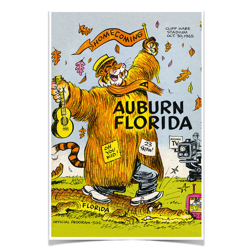 Auburn Tigers - Auburn Florida Homecoming Program Cover 10.30.65 - College Wall Art #Canvas