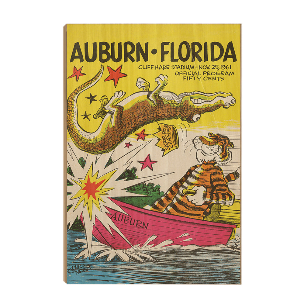 Auburn Tigers - Auburn vs Florida Official Program Cover 11.25.61 -  College Wall Art #Canvas