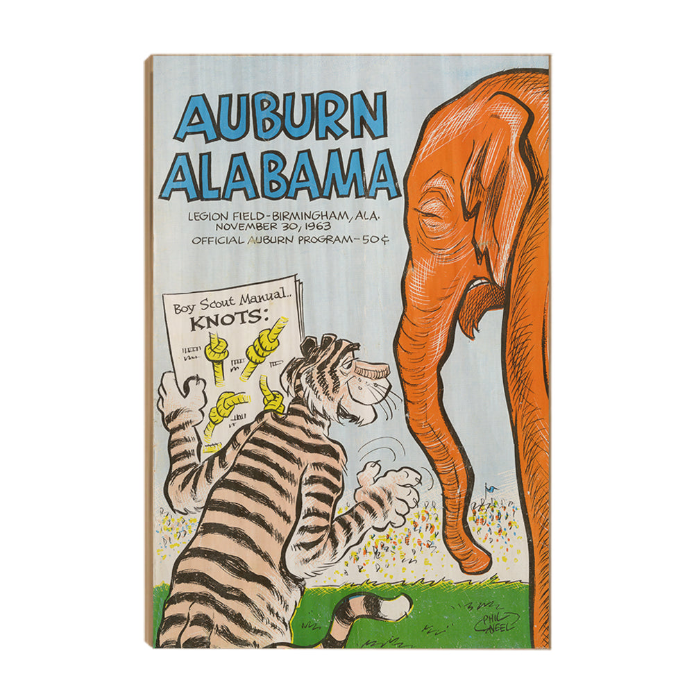 Auburn Tigers - Auburn vs Alabama Official Program Cover 11.30.63 - College Wall Art #Canvas